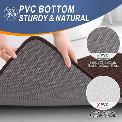 OLANLY memory foam bath mat with non-slip backing on a dry floor