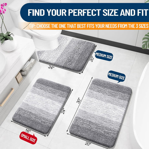 OLANLY bath mat closeup microfiber fibers absorb moisture quickly after showers.