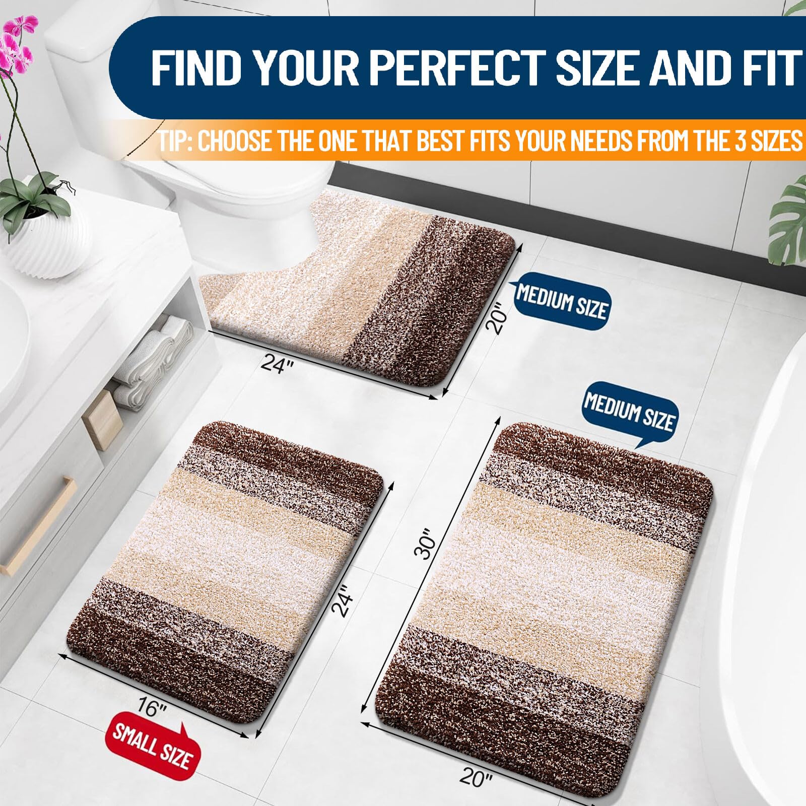 OLANLY bath mat non-slip rubber back helps keep it in place