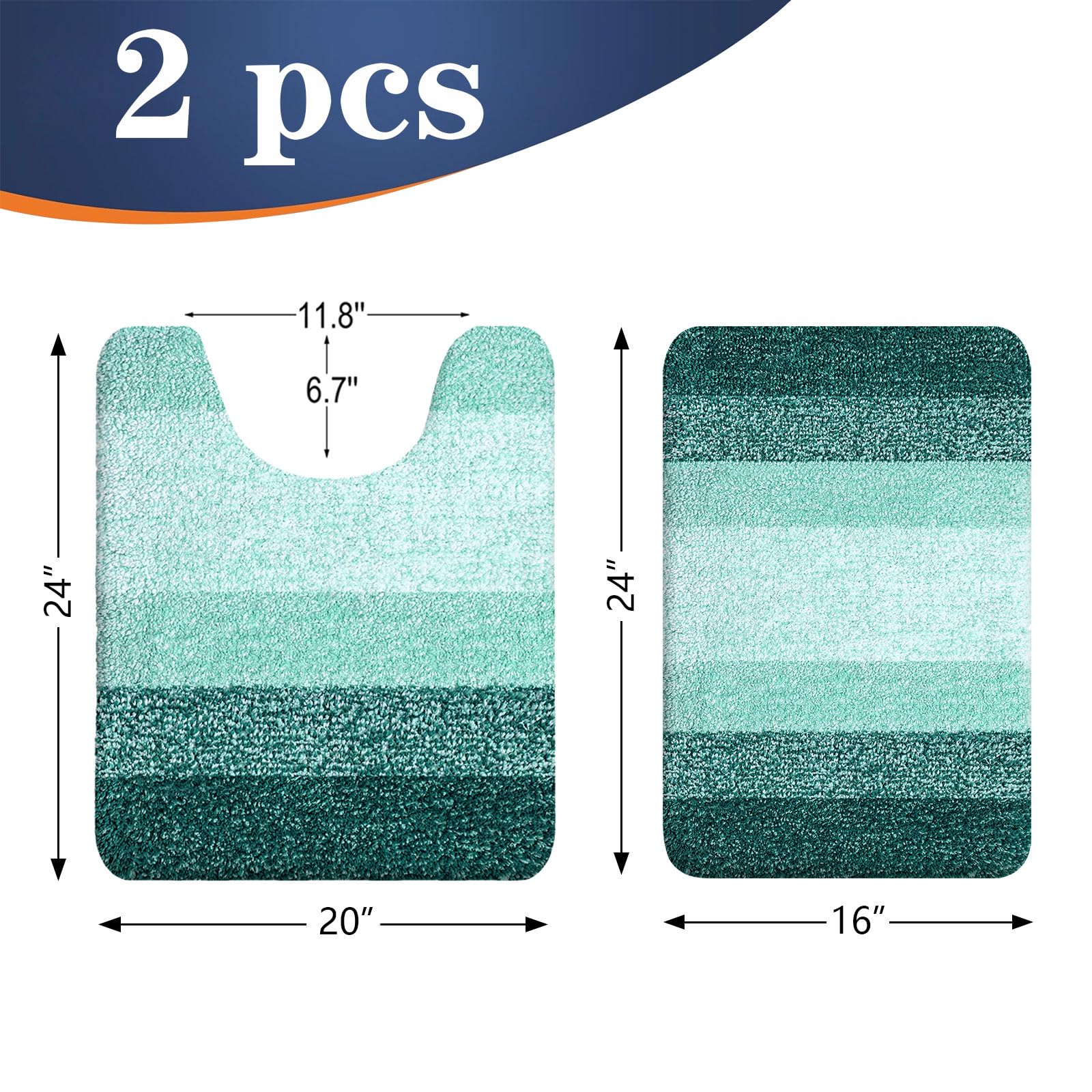 OLANLY bath mats close-up showing dense deep pile for absorbency