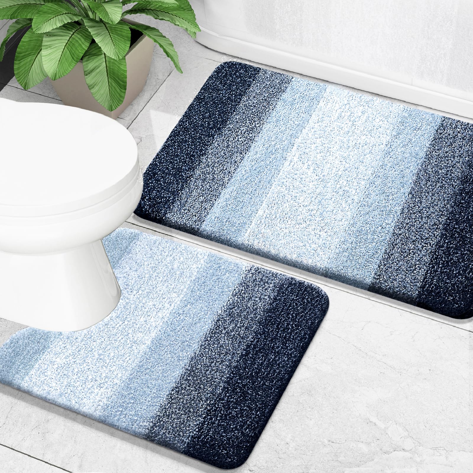 OLANLY heavy-density microfiber bath mats offer plush comfort and quick absorption.