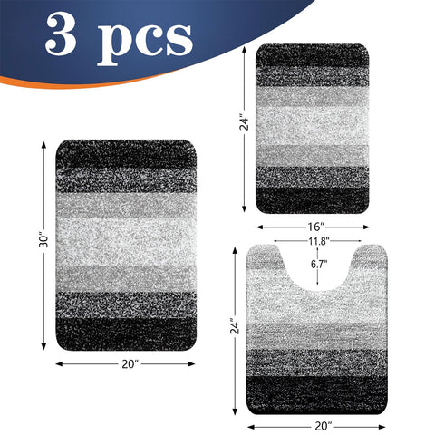 OLANLY luxury microfiber bath mats close-up pile, soft absorbent texture