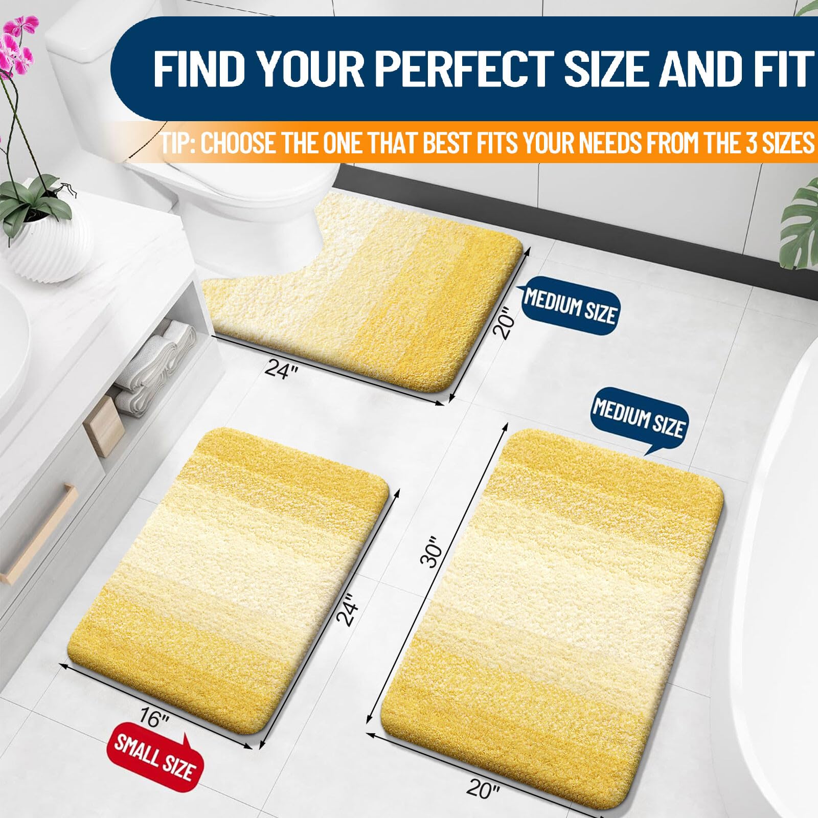 OLANLY bath rug 30x20 absorbent microfiber soaks up water