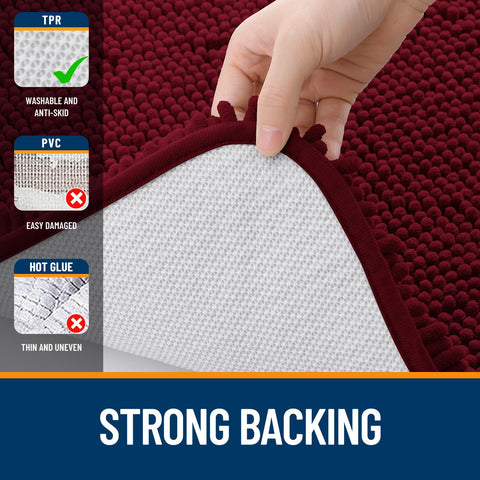 OLANLY 30x20 burgundy rug is machine washable for easy care and quick refresh