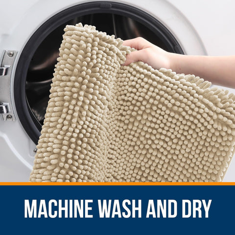 OLANLY bath rug 36x24 machine-washable for easy care.