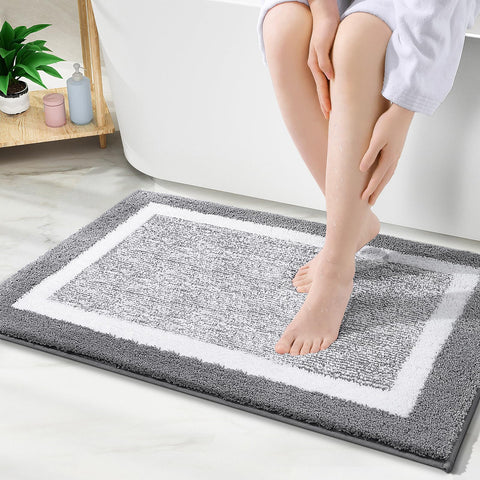 OLANLY bath rug 36x24 plush microfiber pile for soft feet