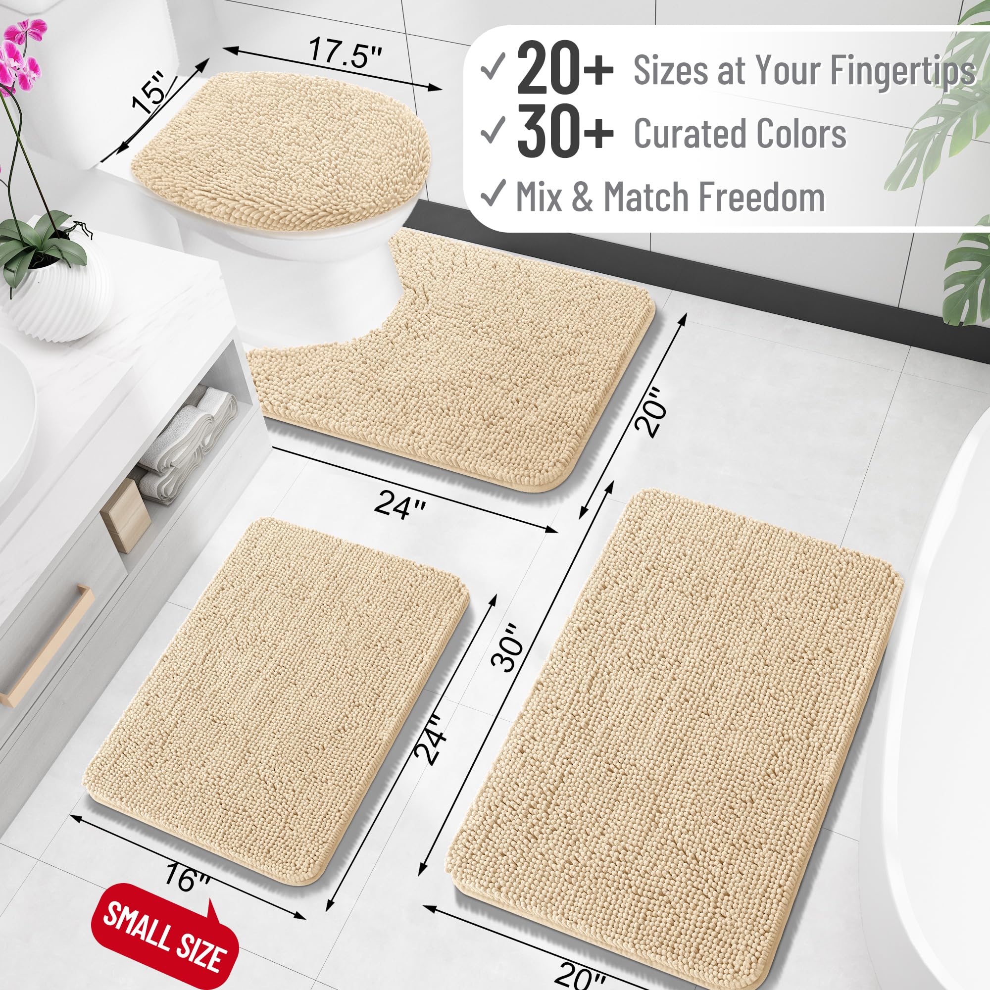 OLANLY absorbent chenille rug dries feet quickly after shower