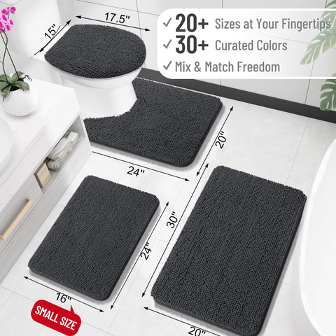 OLANLY bath rug shows dense, absorbent chenille for quick foot drying