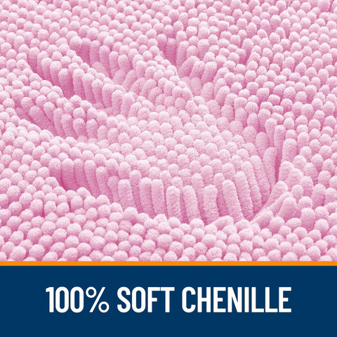 OLANLY bath rug absorbent pink close-up demonstrates floor protection after showers.