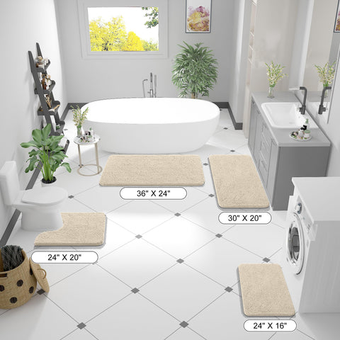 OLANLY bath rug shows dense absorbent microfiber for fast foot drying