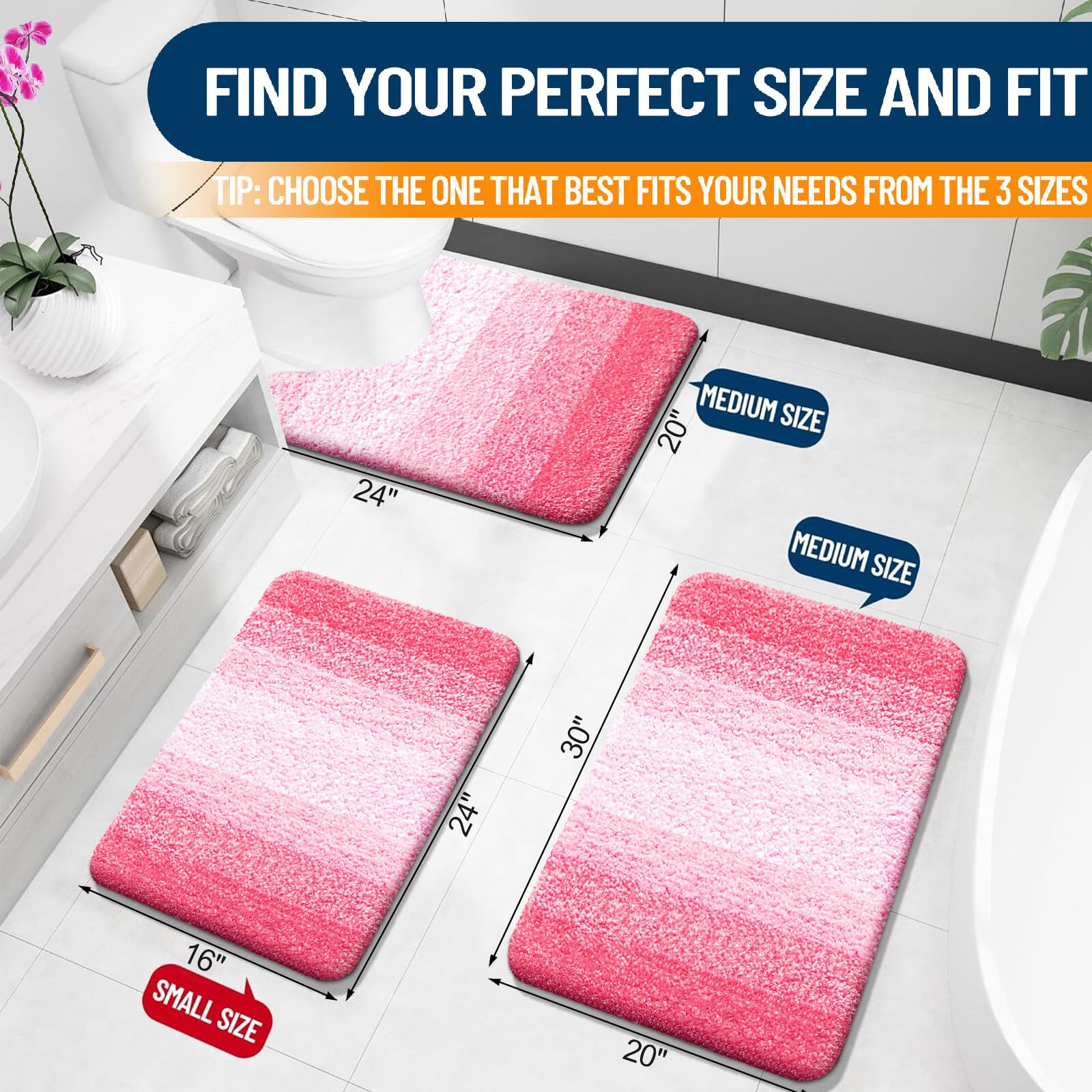 OLANLY bath rug absorbent microfiber for soaking up water at bathroom exit.