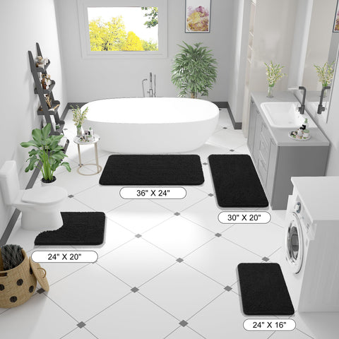 OLANLY rug with rubber backing prevents slips on damp bathroom floors