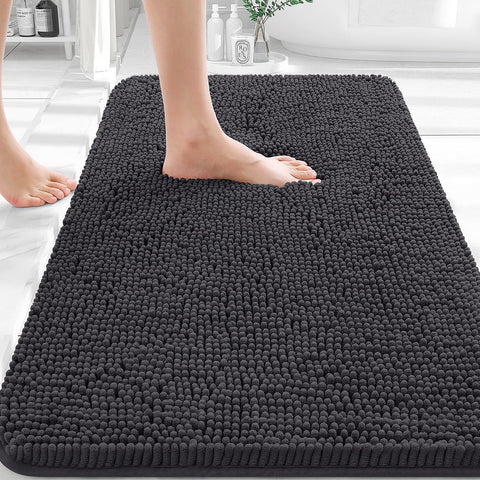 OLANLY bath rug with soft chenille texture for cozy feet after a shower