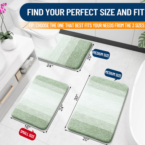 OLANLY bath rug closeup shows ultra-soft microfiber pile for cozy feet