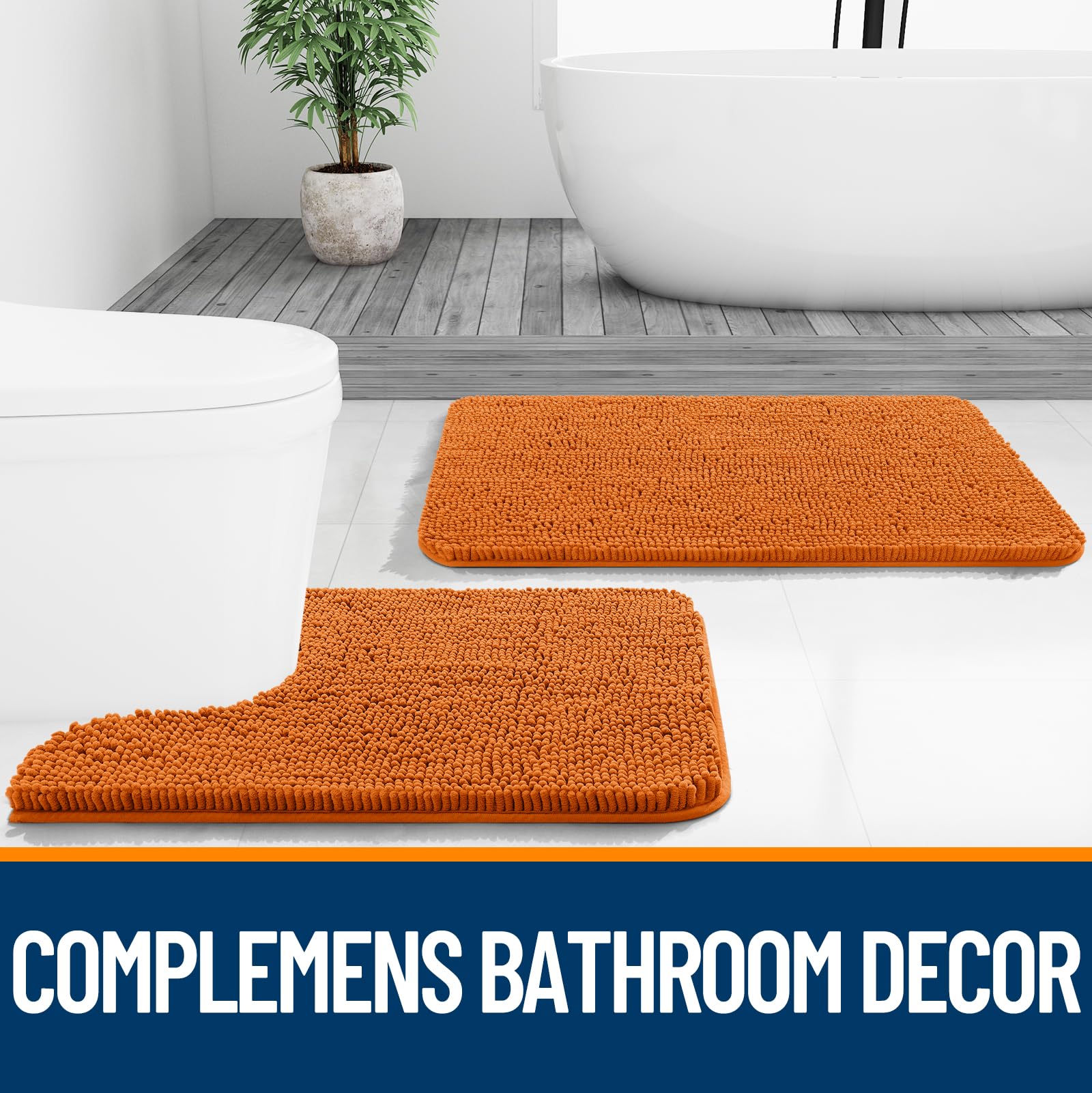 OLANLY bath rug color-clay variant complements diverse bathroom decor