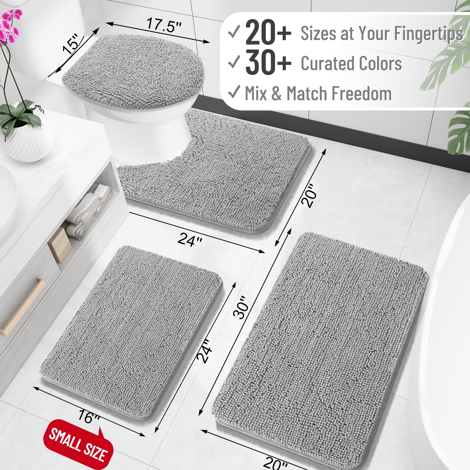 OLANLY dense absorbent chenille rug keeps floors dry after showers.