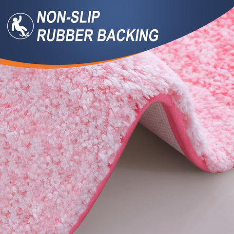 OLANLY bath rug gradient color stripe design adds sophistication.