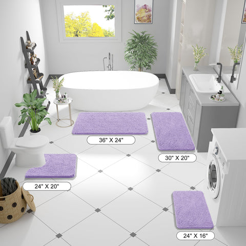 OLANLY Lavender dense chenille absorbs water quickly after showers.