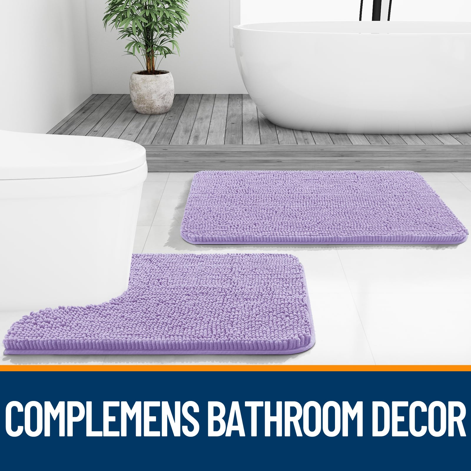 OLANLY Lavender color adds a calming decor touch to any bathroom.