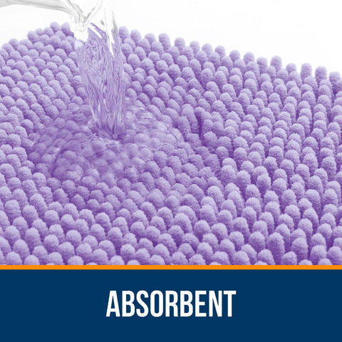 OLANLY Lavender rubber backing provides stable footing on dry floors.