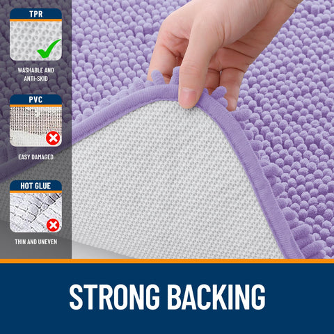 OLANLY Lavender rug ideal for tub, shower, and vanity areas.