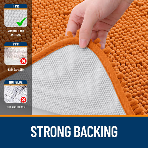 OLANLY bath rug machine-washable clay easy care for busy homes