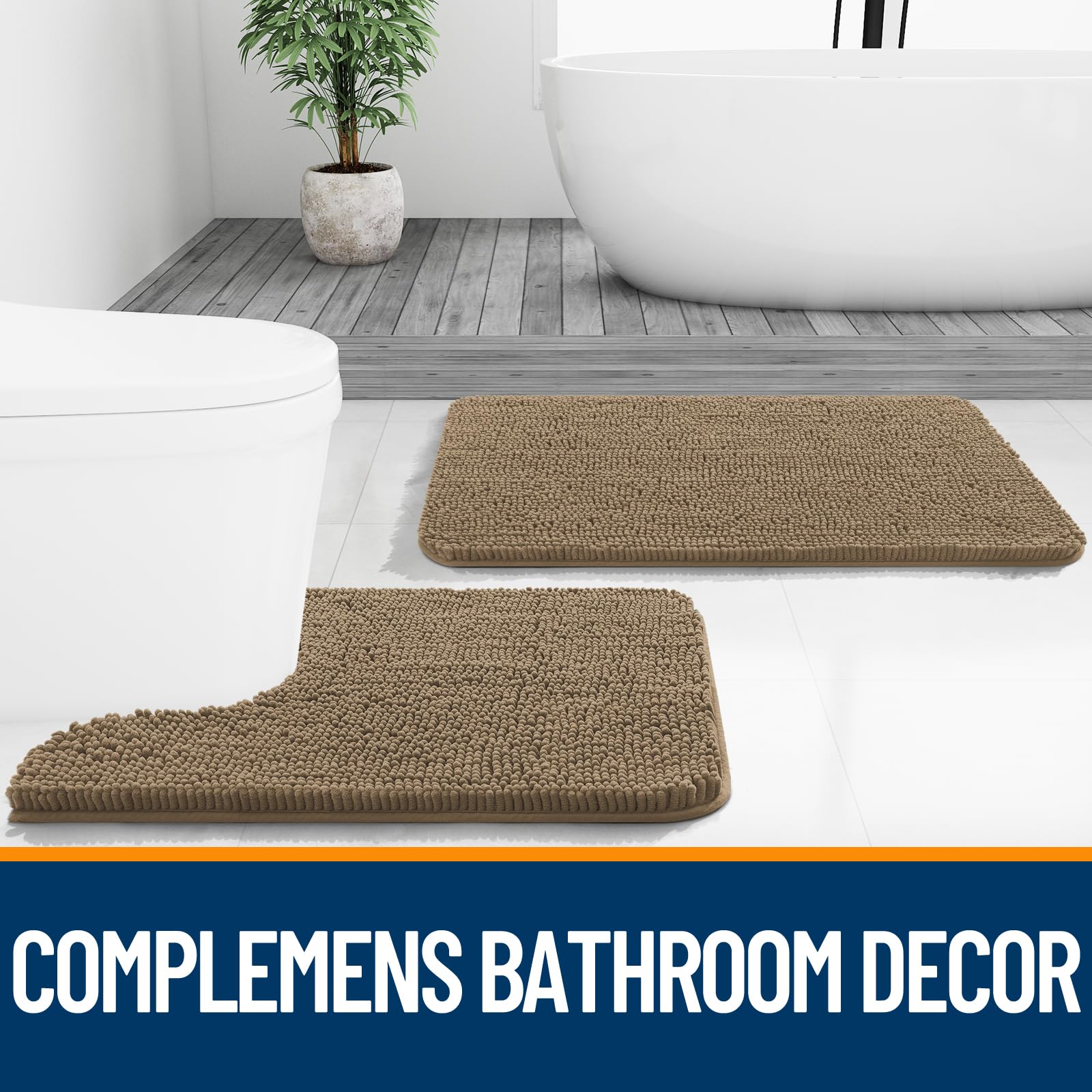OLANLY machine-washable bath rug for easy cleaning