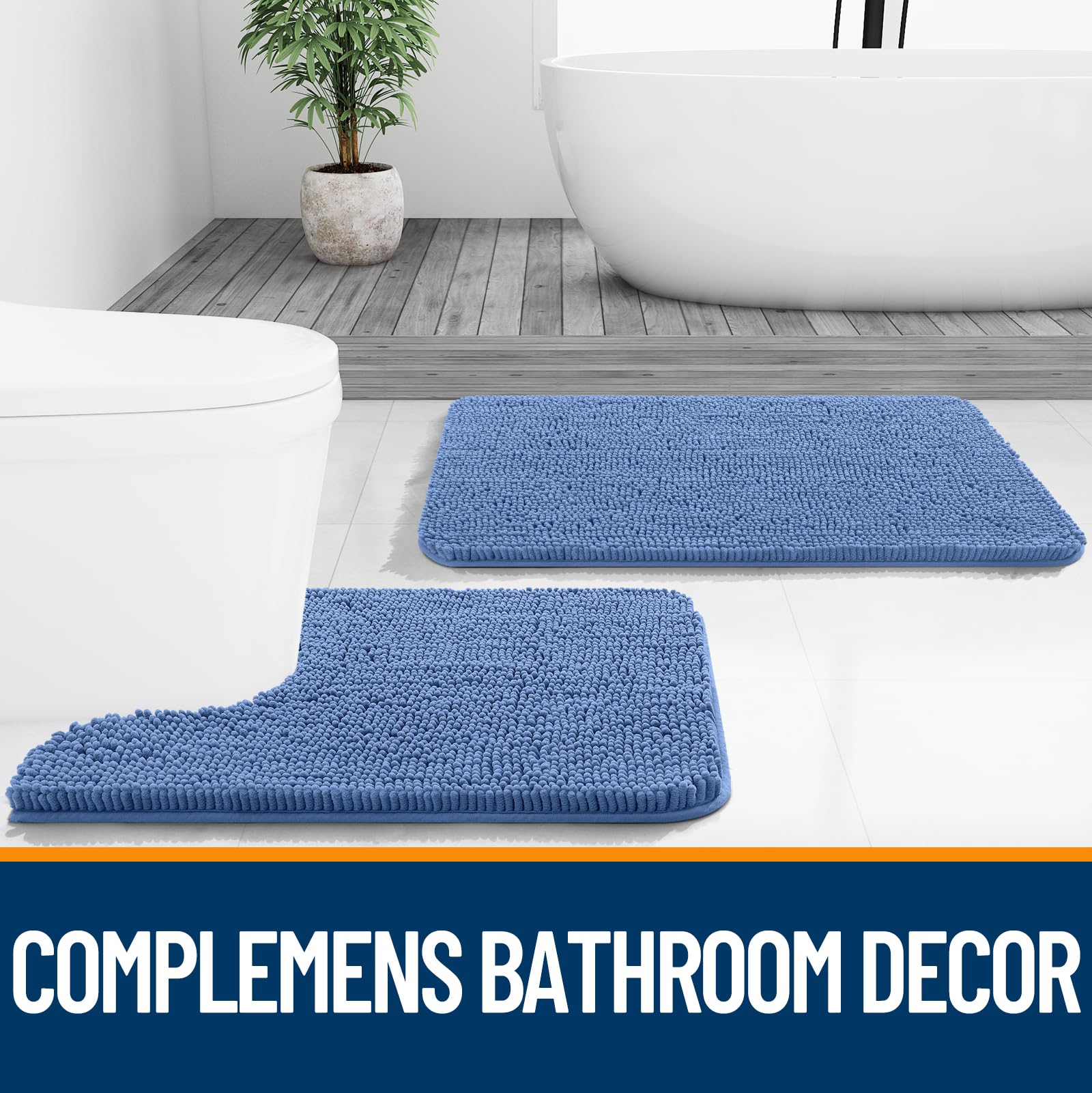 OLANLY multi-purpose rug suitable for bath, vanity, or guest spaces.
