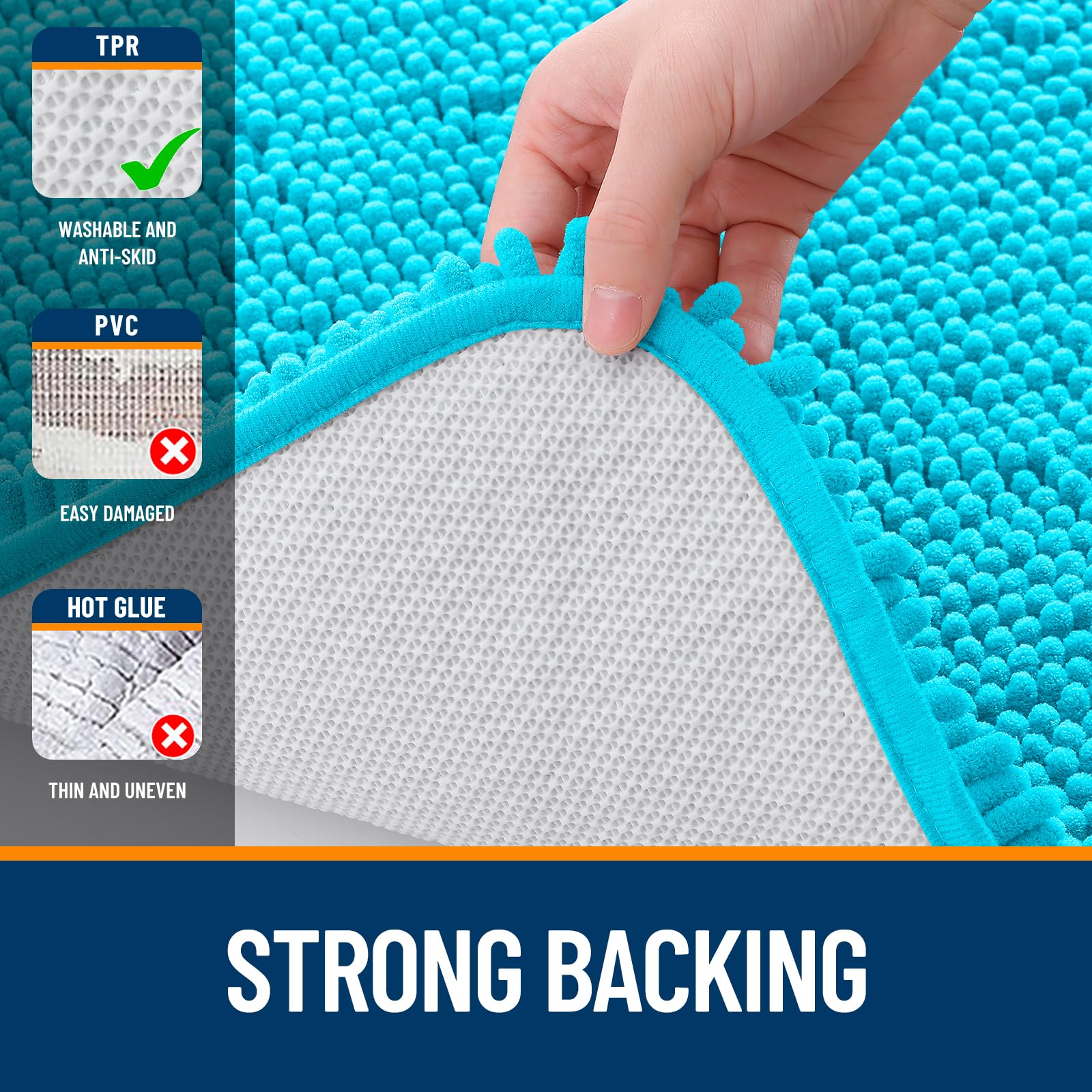 OLANLY bath rug versatile use beside tub or sink