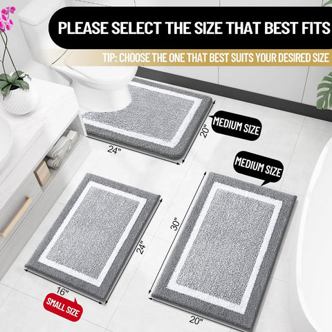 OLANLY bath rug non-slip TP backing helps grip on wet floors