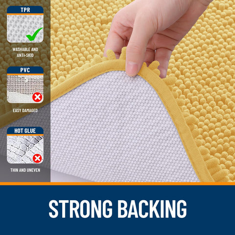 OLANLY bath-rug non-slip-back keeps mat secure on smooth floors
