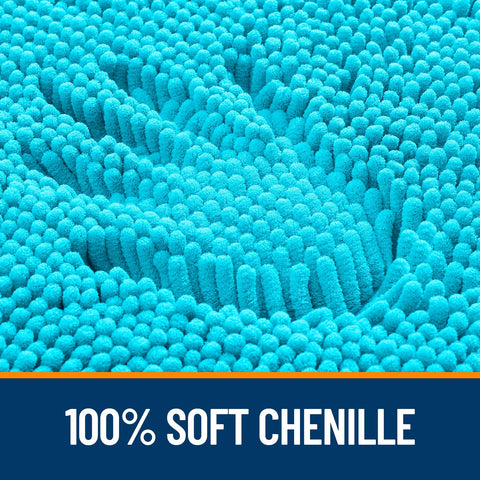 OLANLY bath rug quick-dry microfiber with aqua sky color