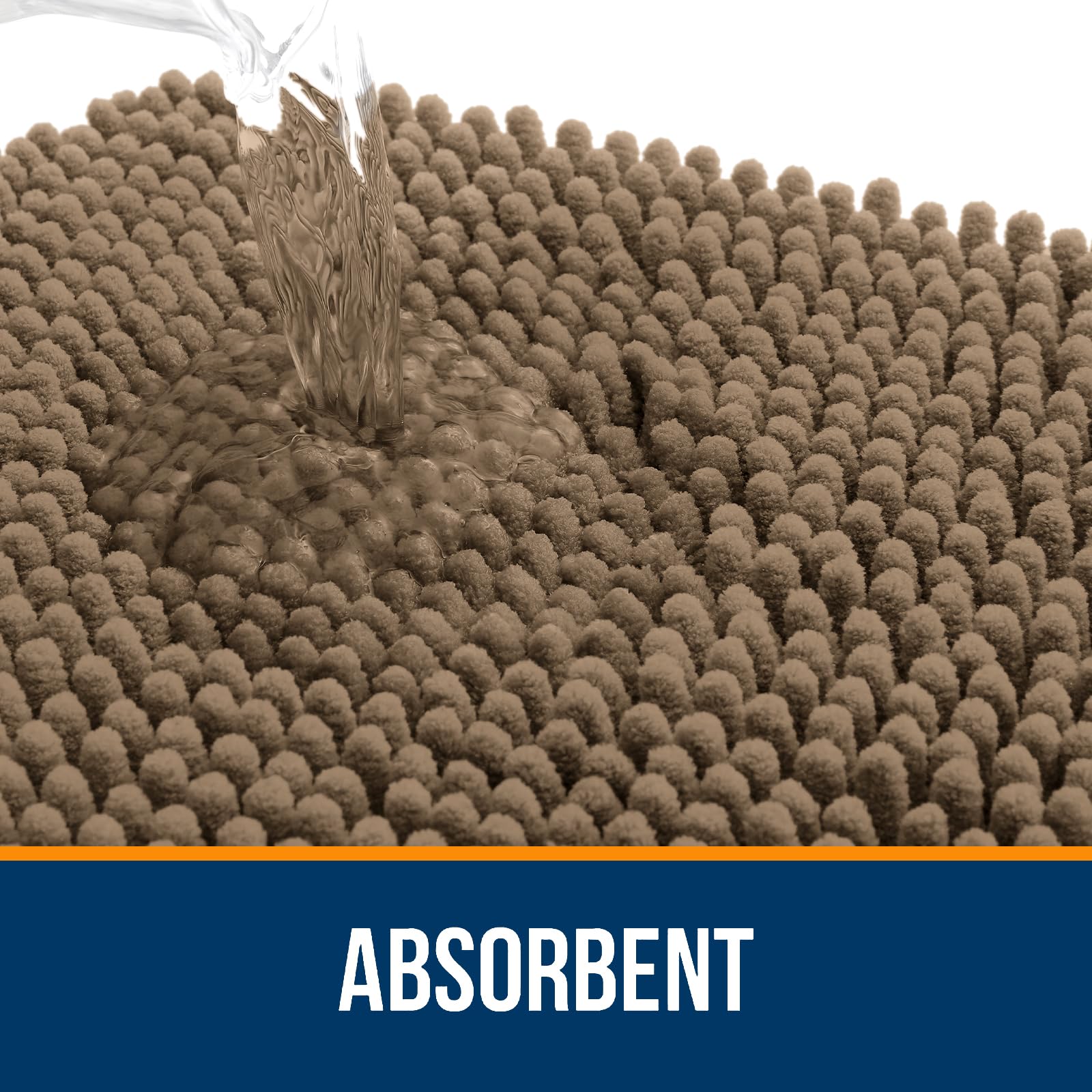 OLANLY bath rug rubber back provides stable, slip-resistant feel