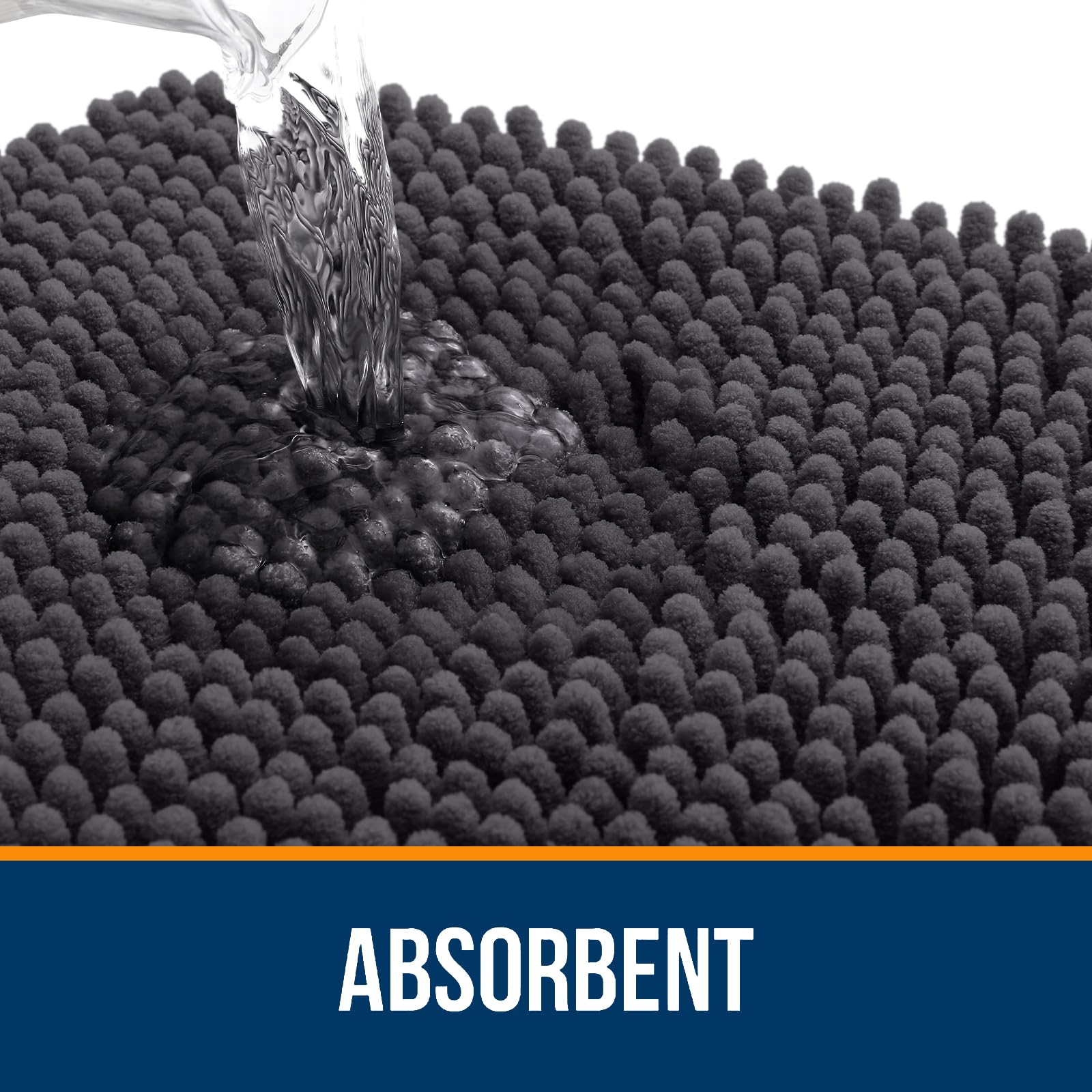 OLANLY rug with non-slip rubber backing for stable bathroom footing