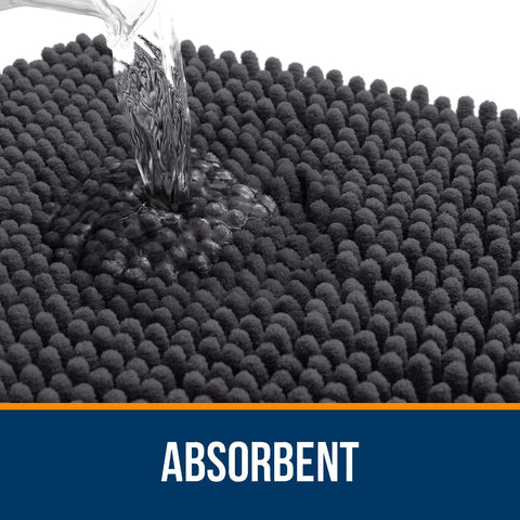 OLANLY rug with non-slip rubber backing for stable bathroom footing