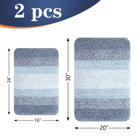 OLANLY bath rug set non-slip TP rubber back keeps mats in place