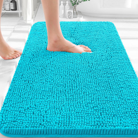 OLANLY bath rug soft chenille close-up for feet comfort