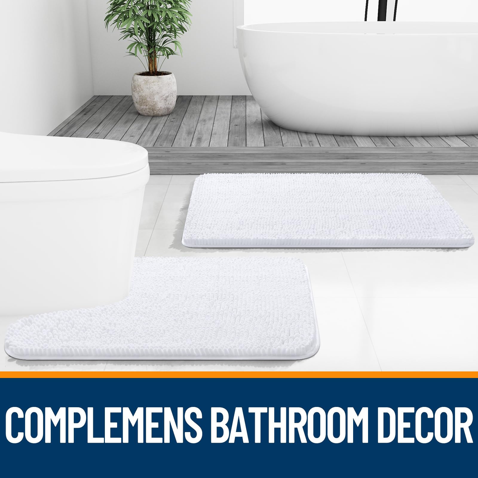 OLANLY bath mat adds luxury to tub, shower, or bathroom.