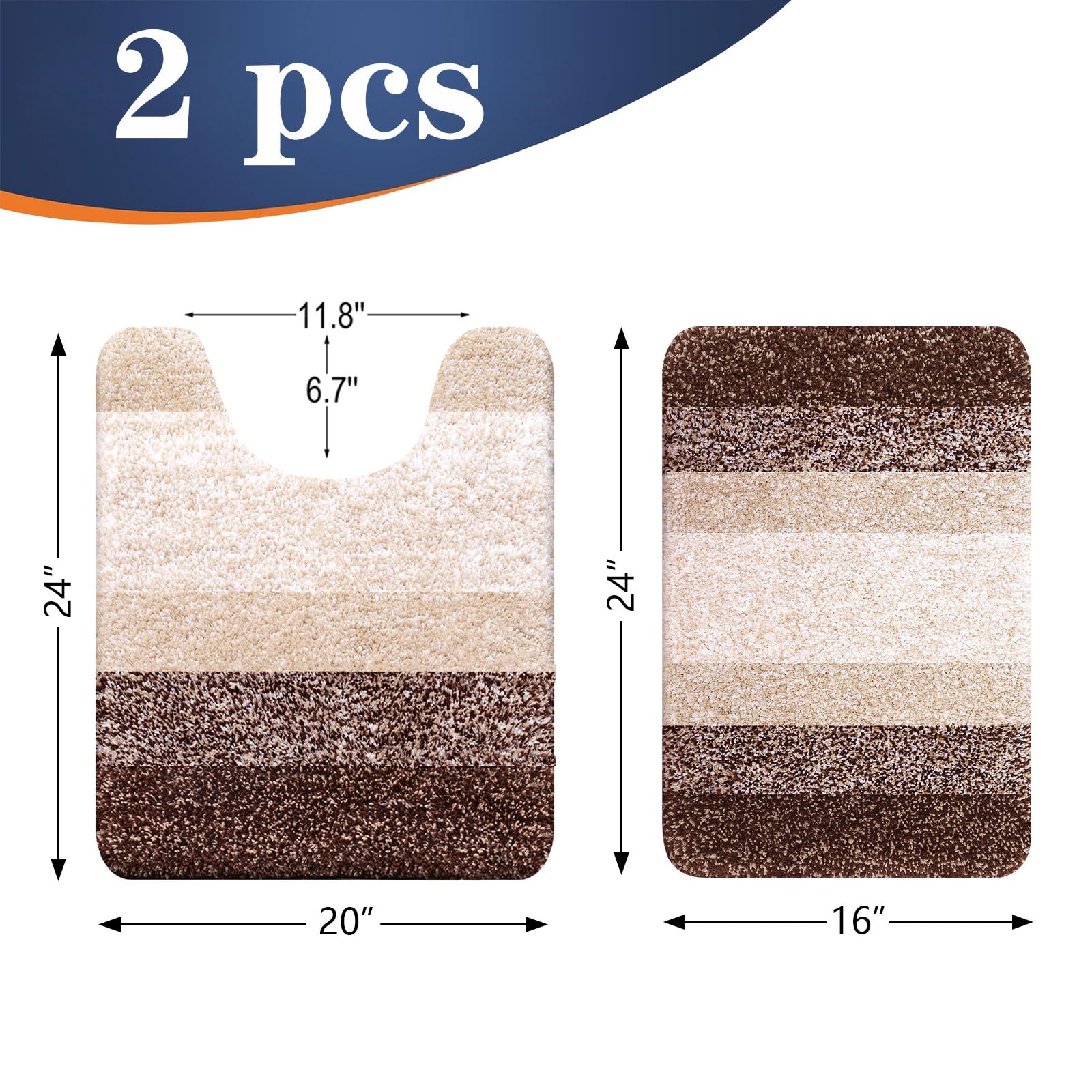 OLANLY U-shape contour toilet rug showing non-slip backing and stability