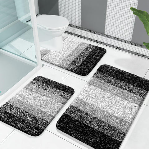 OLANLY bath rugs 3pc set main view, plush fibers for a warm, dry floor