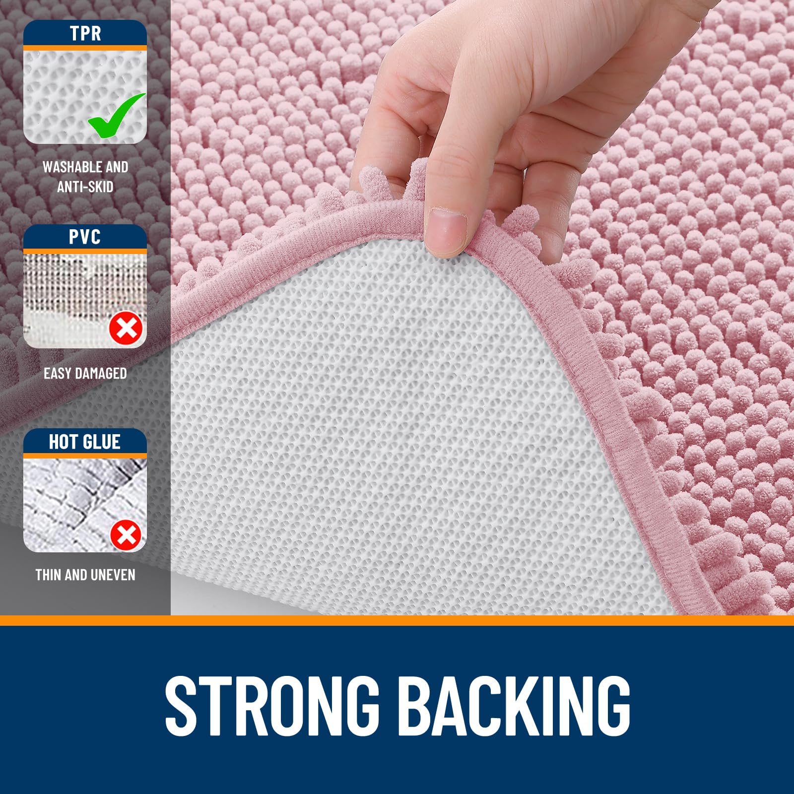 OLANLY Bathroom Mat multi-use design fits by sinks and vanities