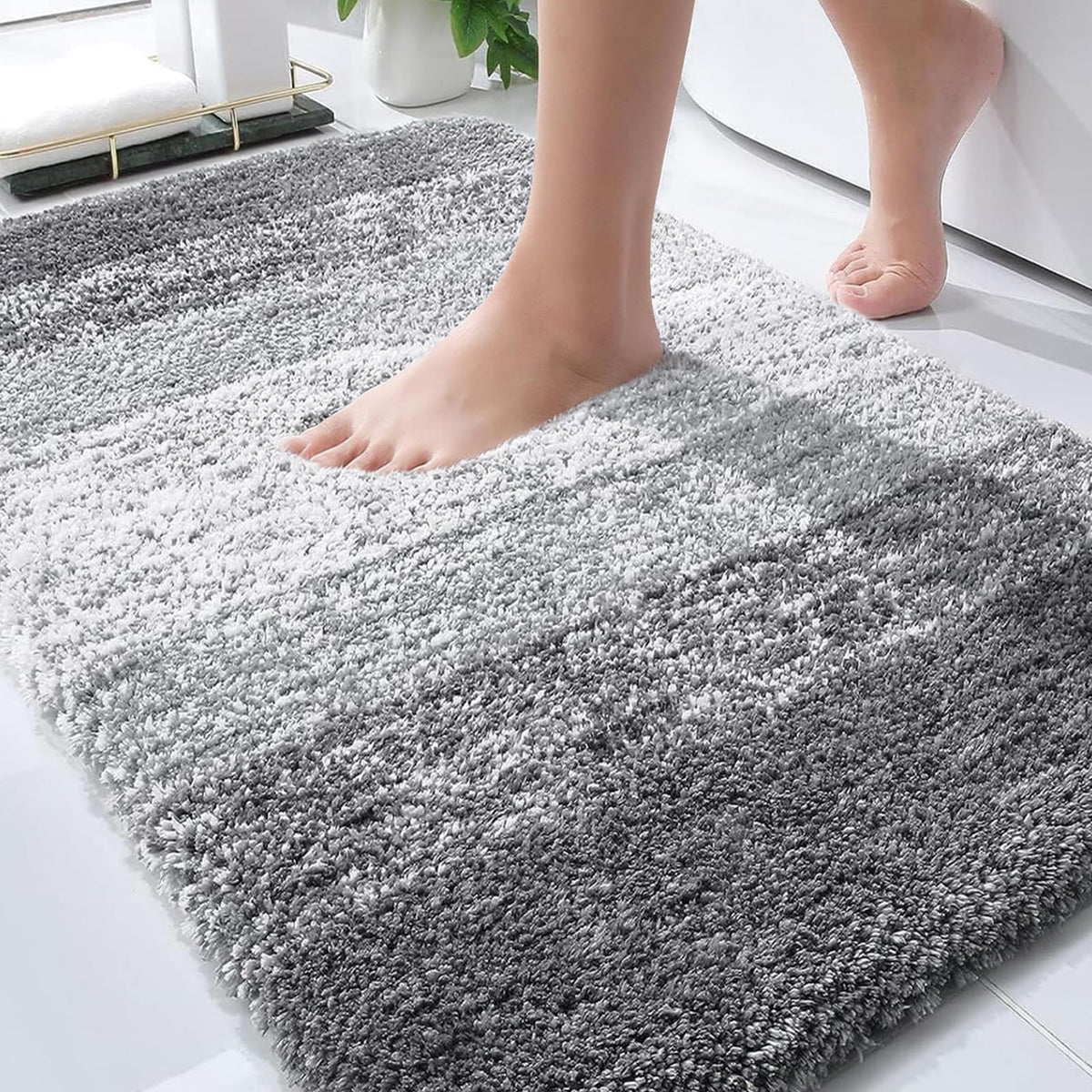 OLANLY bathroom rug 36x24 soft microfiber pile for cozy feet after showers.