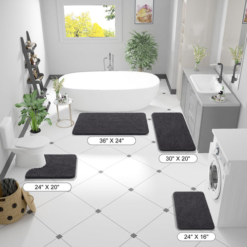 OLANLY bath rug with ultra-absorbent fibers dries feet quickly and protects floors.