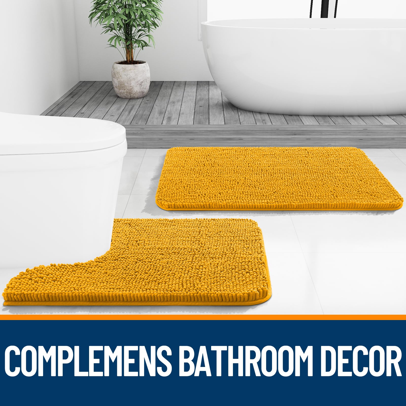OLANLY golden-yellow rug enhances decor while staying soft