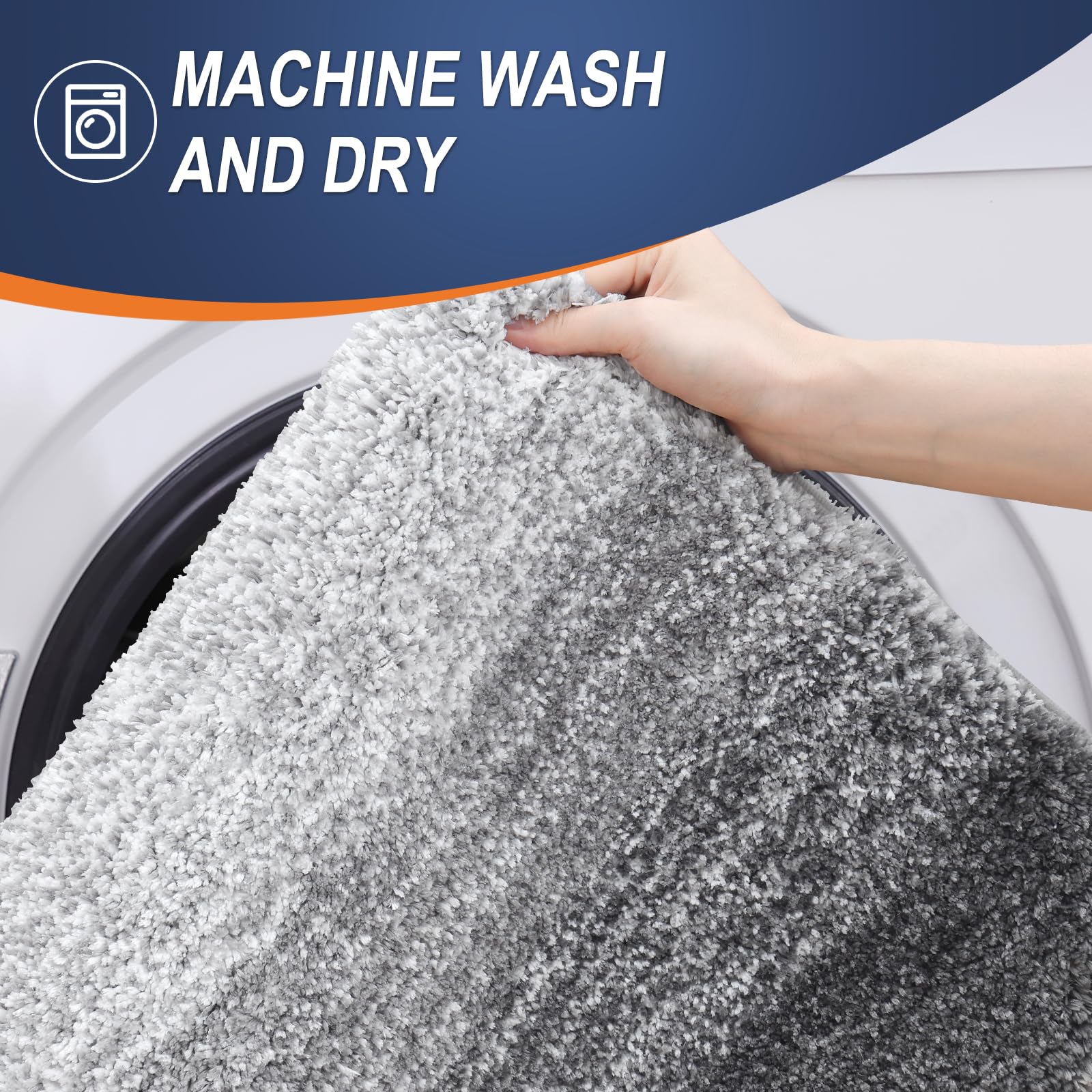 OLANLY plush pile provides warmth and comfort after baths.