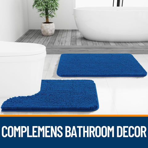 OLANLY rug placed in front of shower for plush comfort