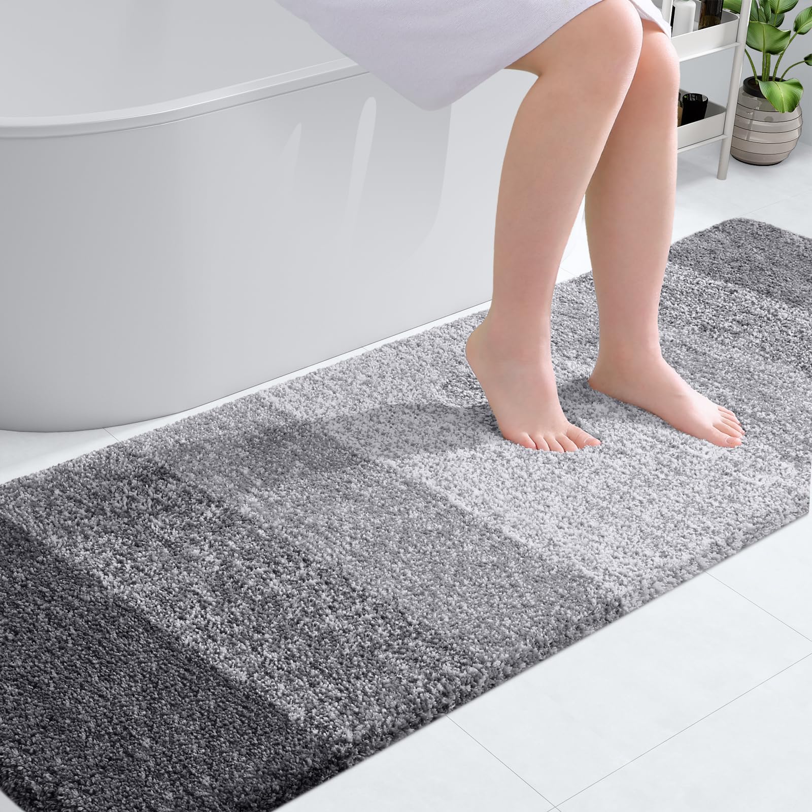 OLANLY bath mat with soft pile delivers plush comfort on chilly floors