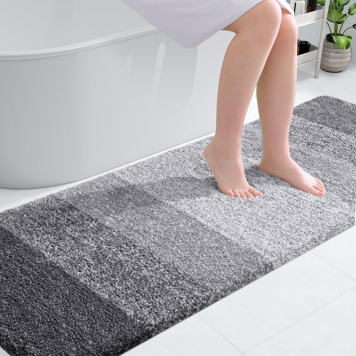 OLANLY bath mat with soft pile delivers plush comfort on chilly floors