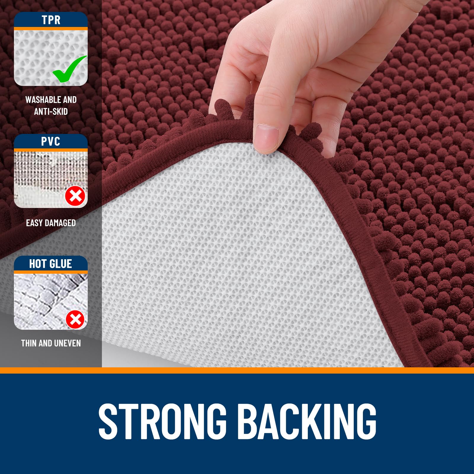 OLANLY bathroom rug multi-use front of sink or shower for toe-pampering comfort