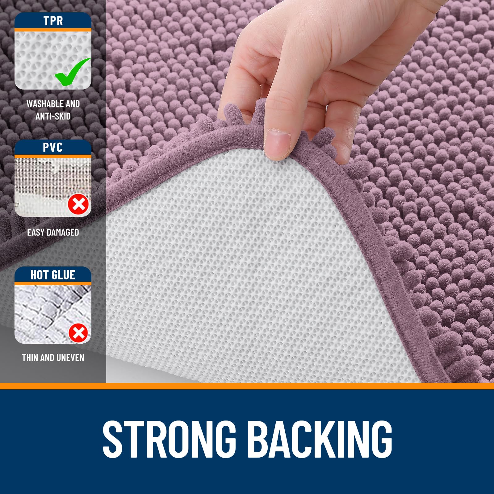 OLANLY multi-use rug suitable for baths, vanities, and entryways with plush comfort.